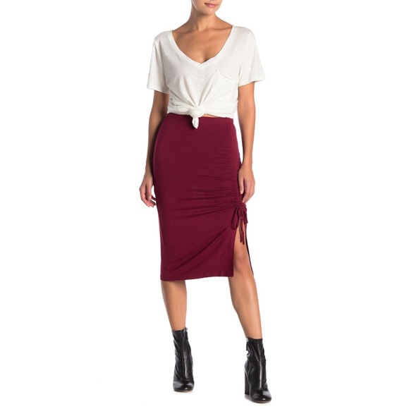 Velvet Torch Dresses & Skirts - NWT Velvet Torch | Ruched Side Slit Midi Stretch